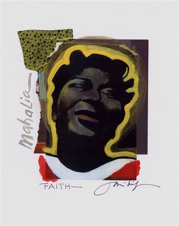 Mahalia jackson / In The Beautiful Tomorrow 8x10 Mixed Media Collage on paper / signed & framed Price: $35.
