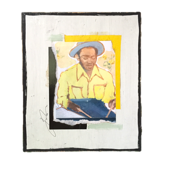 Jazz Drummer in Yellow
