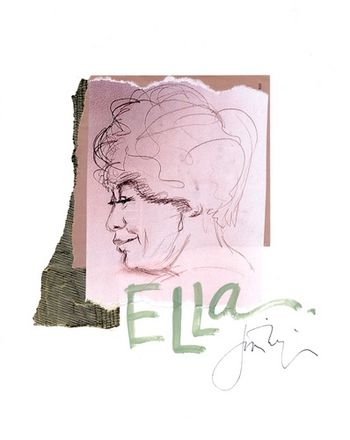Ella / Sketch 8x10 Mixed Media Collage on paper / signed & framed Price: $35.
