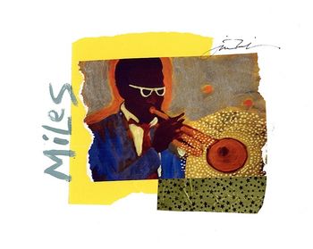 Miles Davis / Miles Close Up 8x10 Mixed Media Collage on paper / signed & framed Price: $35.
