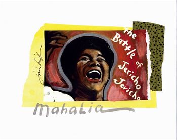 Mahalia Jackson / Battle of Jericho 8x10 Mixed Media Collage on paper / signed & framed Price: $35.
