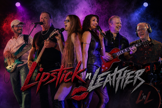Lipstick ’n Leather six-piece band promotional portrait