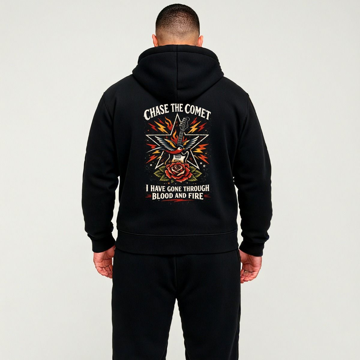 Synthetic Savior Back Print Warm Hoodie