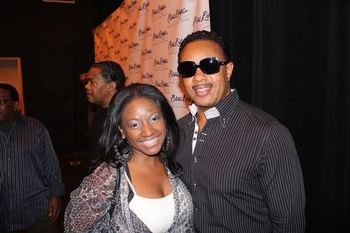 Londee with Curtis Williams backstage at Kool & Gang Concert in Biloxi, MS January1, 2012

