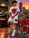 TEN Red And White Short Set 