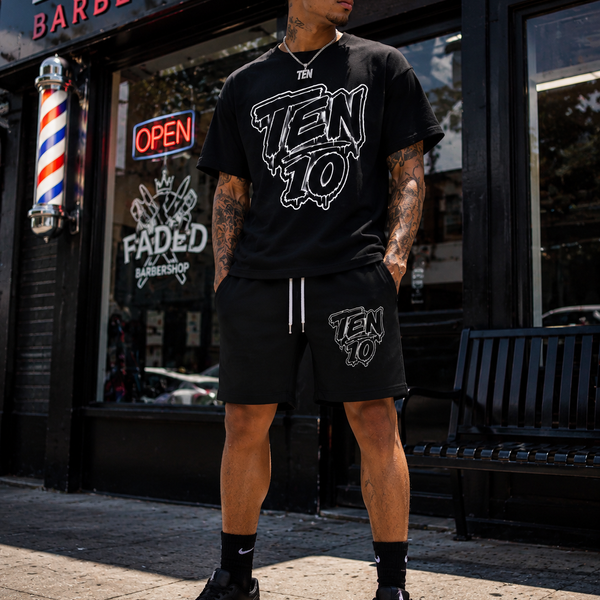 TEN Blk/Wht Short Set