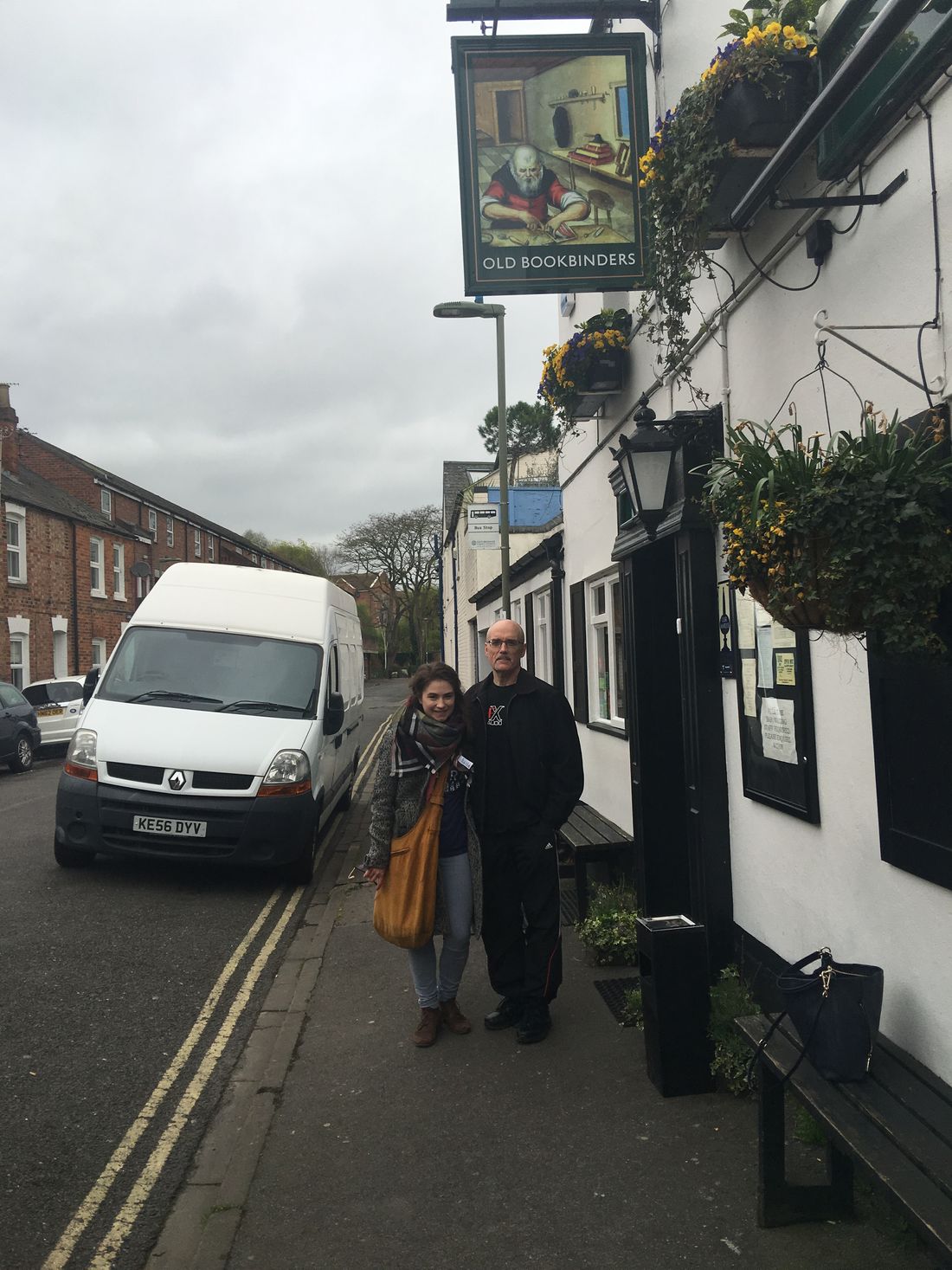 Open mic at an old pub in England with my daughter
