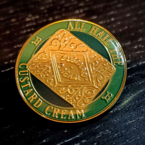 All Hail The Custard Cream - Enamel Badge