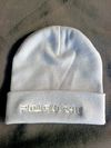 Powder Blue Cuff Beanie with Silver Logo 