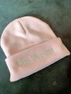 Pink Cuff Beanie with Silver Logo