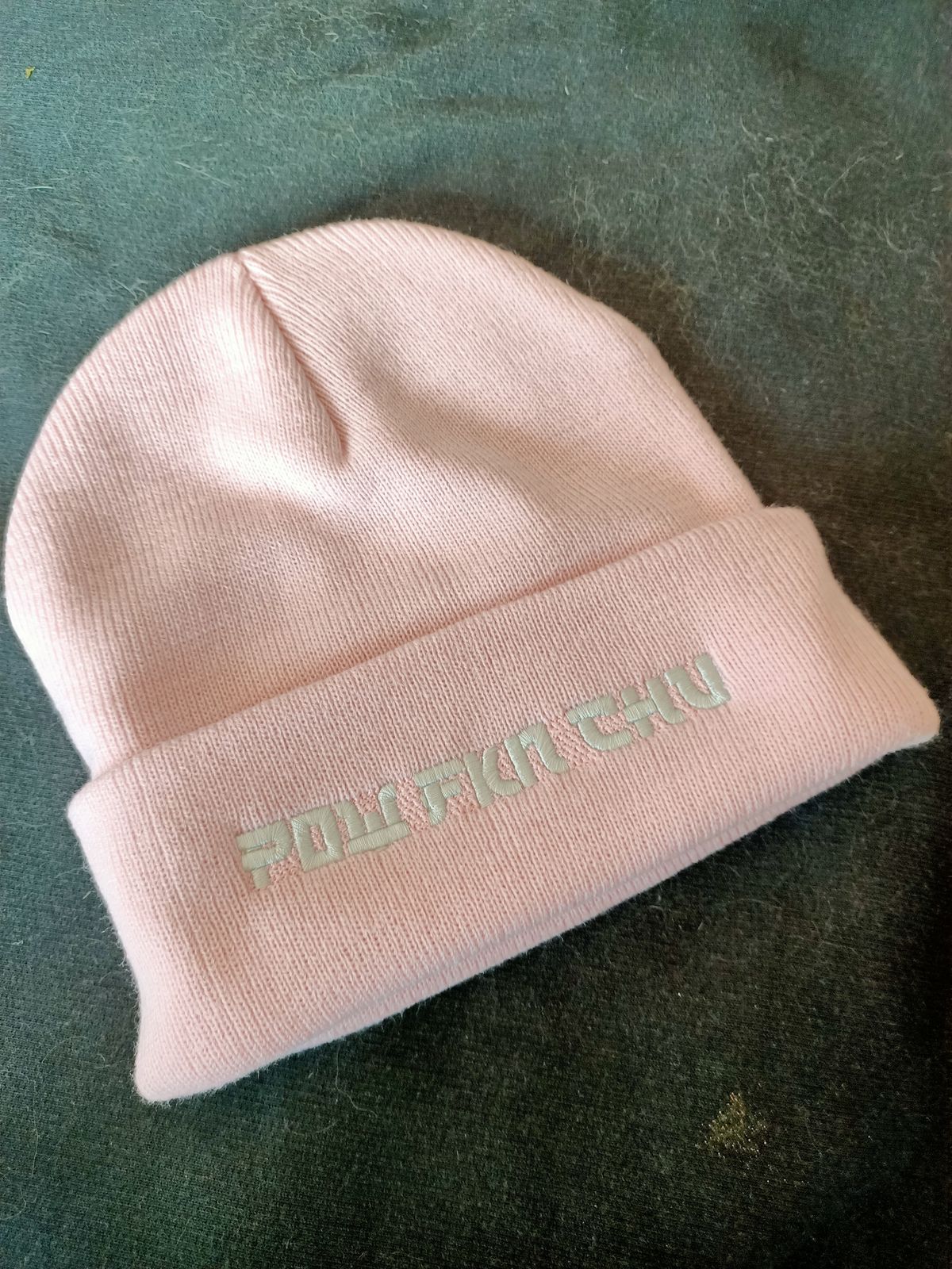 Pink Cuff Beanie with Silver Logo