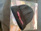 Black Cuff Beanie with Pink Logo