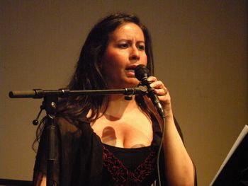 Jafelin on stage at Vancouver Playhouse Theatre

