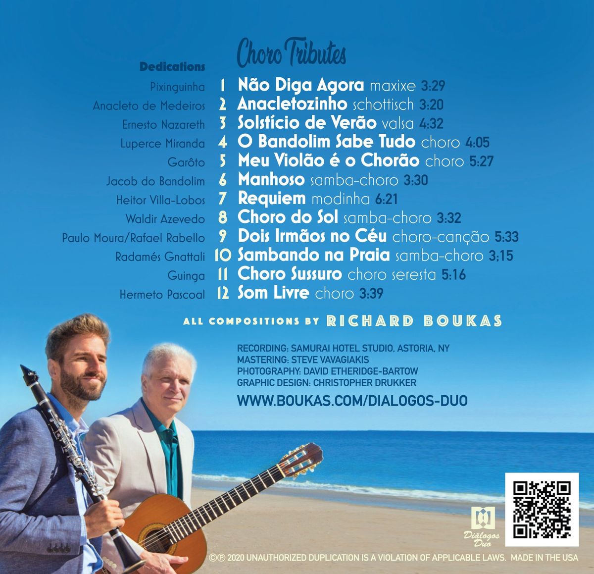 Diálogos Duo/Choro Tributes CD and DOWNLOAD - Choro Tributes  TWO CDs + FREE Download