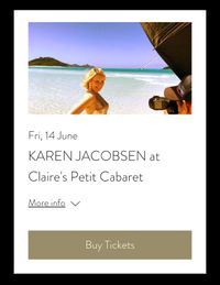 Karen Jacobsen in Concert in Sydney at Claire's Kitchen petit Cabaret