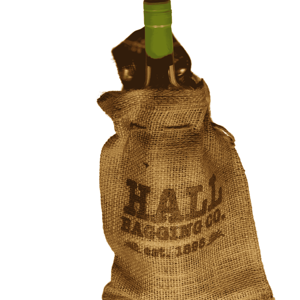 Genuine HALL BAGGING COMPANY burlap bag with drawstring 