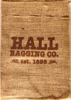 Genuine HALL BAGGING COMPANY burlap bag with drawstring 
