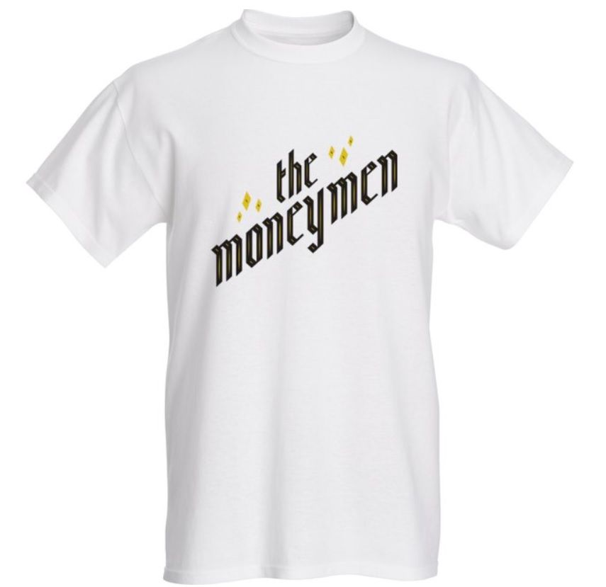 The Moneymen "Black Script" white T-shirt
