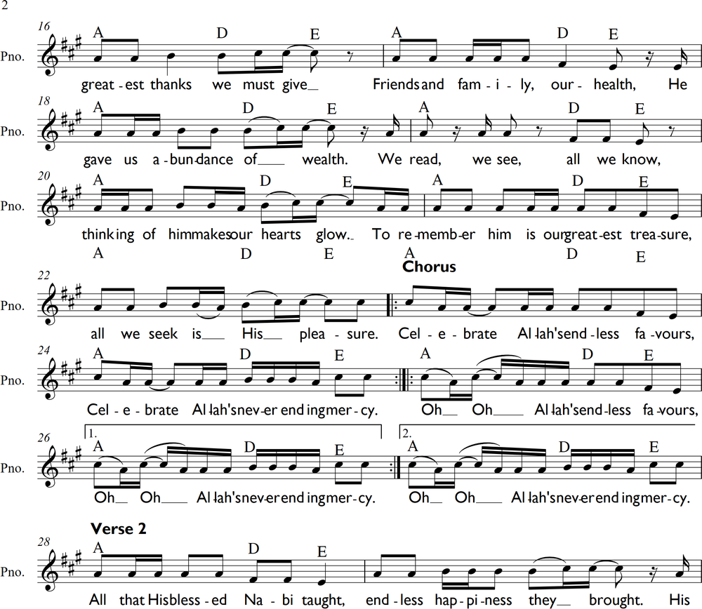 Musical score for Celebrate by Aashiqalrasul 2