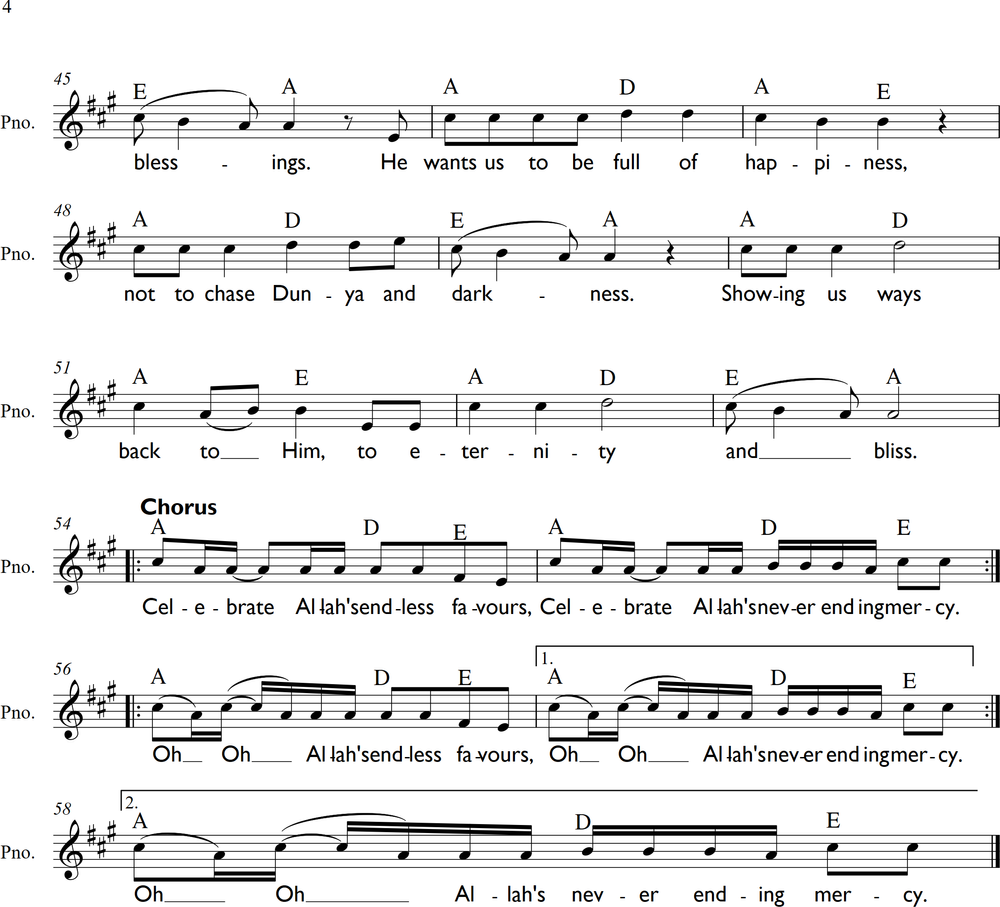 Musical score for Celebrate by Aashiqalrasul 4