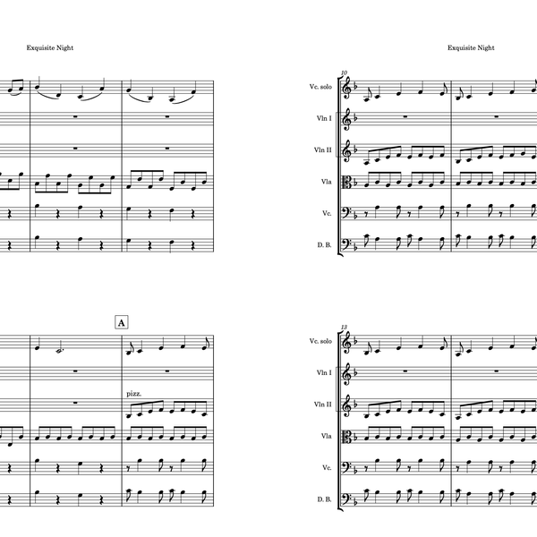 Exquisite Night - Solo Cello and String Quintet (or String Orchestra)
