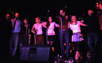 Galway CD Launch May 5th 2011 - Big bow with Paul O'Driscoll, Cleek Schrey, Steph Colman, Liz Coleman, Christof van der Ven, Sharon Shannon, Sean Regan and Gerry Paul
