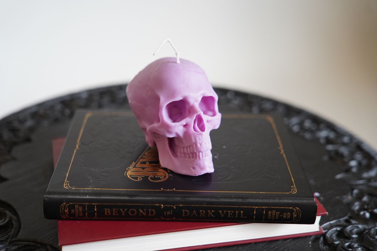 Small Human Skull Candle