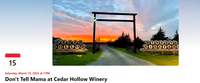 DONT TELL MAMA BAND at Cedar Hollow Winery & Vineyard