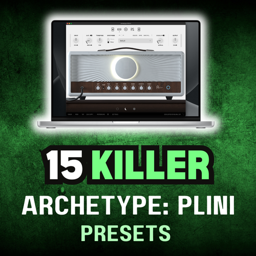 Neural DSP Archetype: Plini plugin showcasing a 15 killer presets pack for clean, crunch, and high-gain tones.