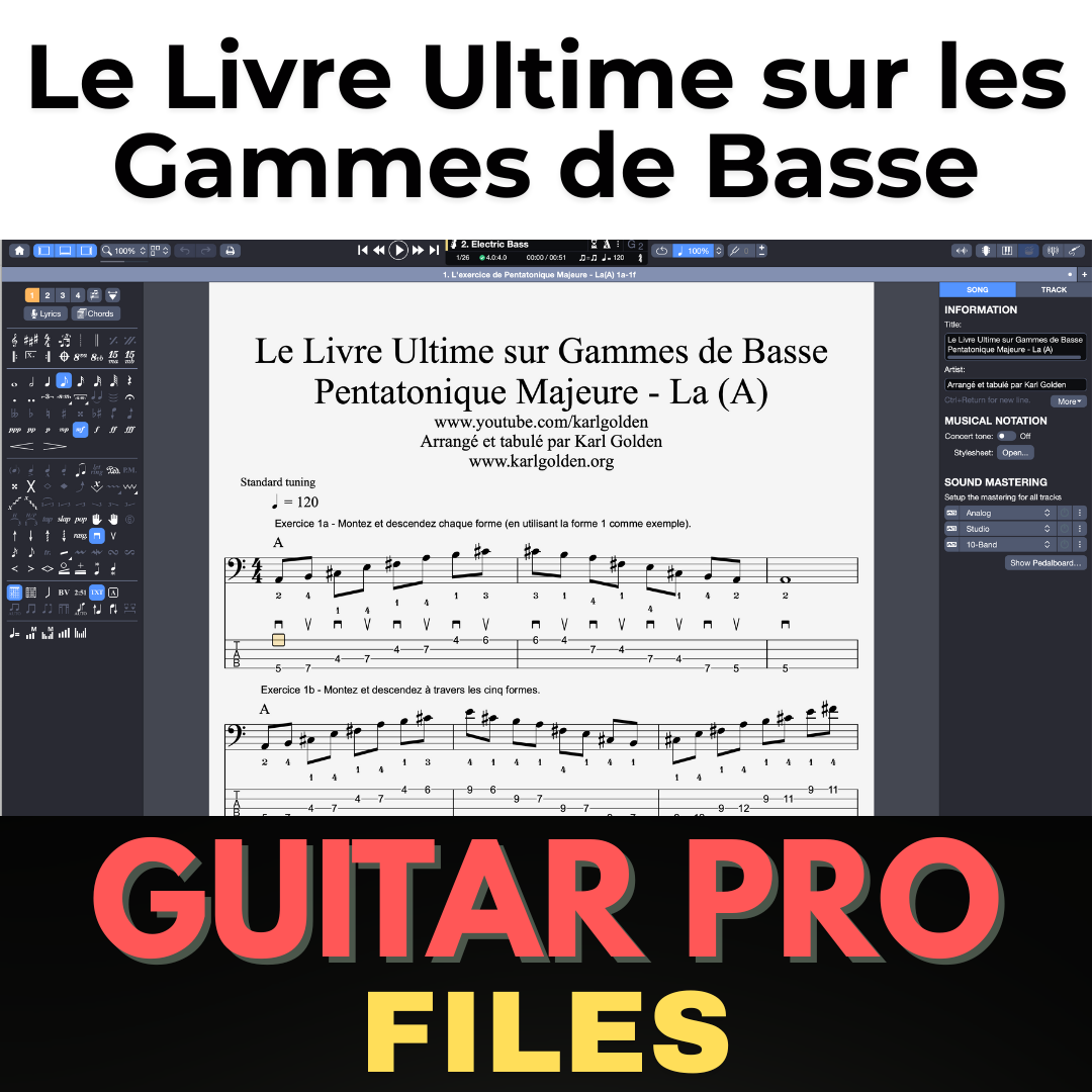 Pack d'extension Bass Scales : tablatures Guitar Pro