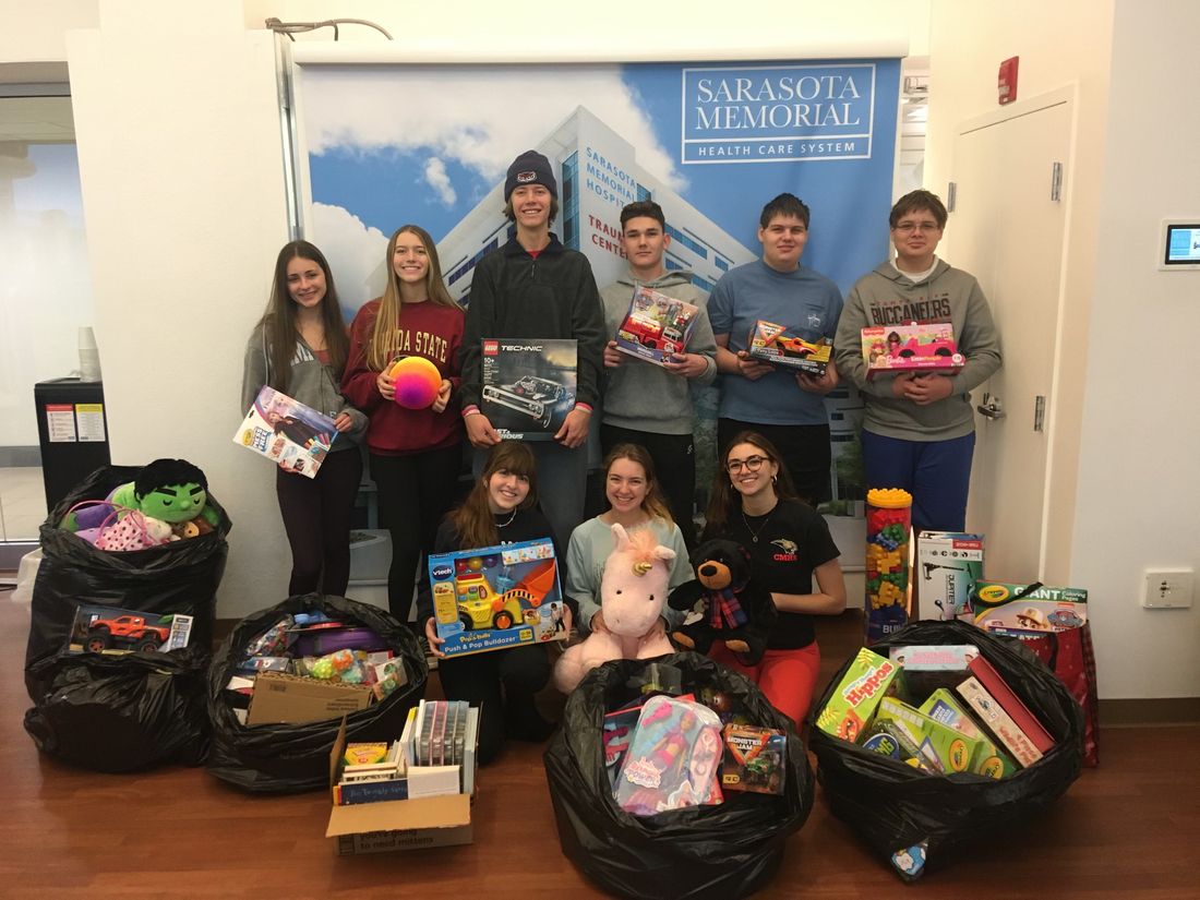 Cardinal Mooney HS Students chapter of the St. Vincent de Paul Society collected toys for Andrew's Toy Box.
