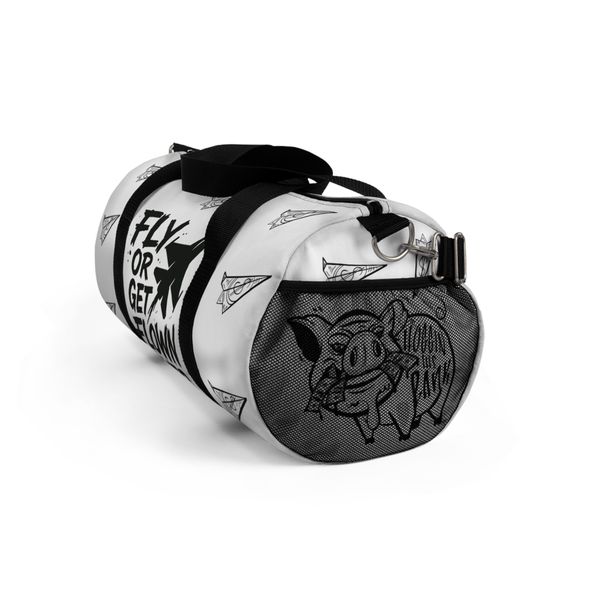 Fly Or Get Flown Over Duffel Bag-Bold Aviation Graphic Travel Gym Bag