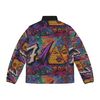 7.A.M. Men's Puffer Jacket Bold Graffiti All-Over Print Streetwear