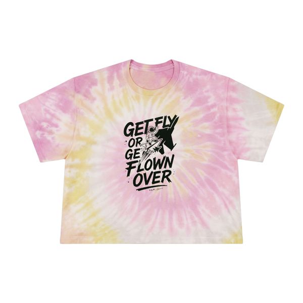 Tie-Dye Crop Tee Astronaut Graphic 