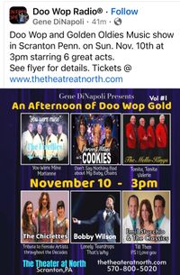 Gene DiNapoli Presents An Afternoon of Doo Wop Gold at The Theatre at North in Scranton P.A.