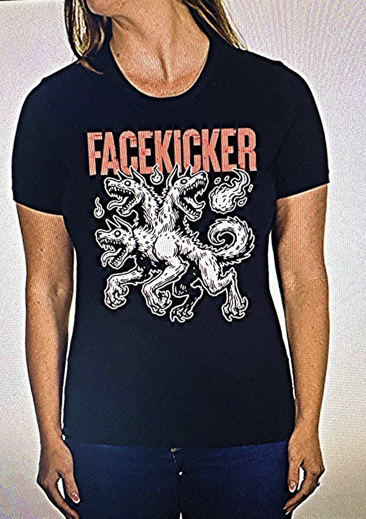 Cerberus FACEKICKER logo Tshirt All Crew Neck Style