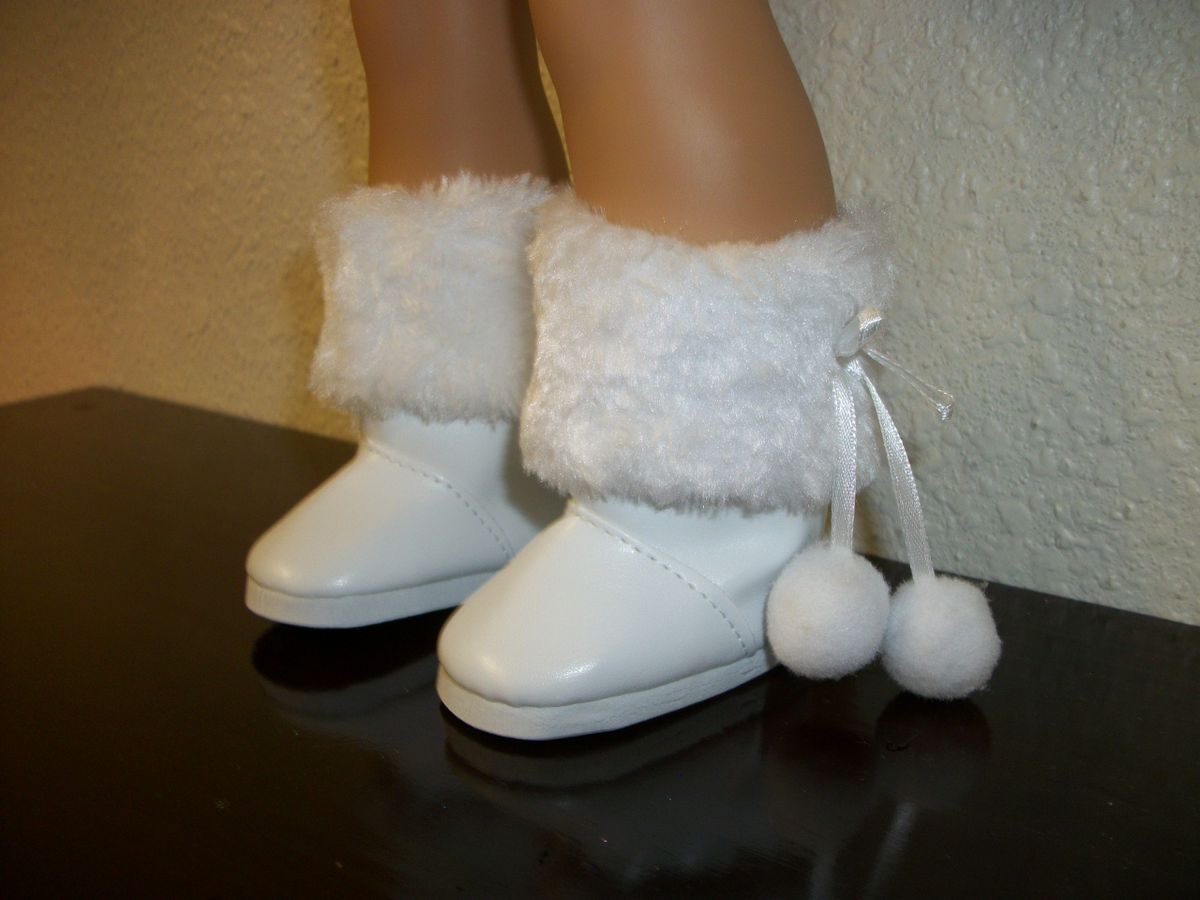 White Boots w/Pom Poms