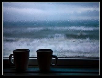 A romantic view of the Pacific Coast through the window, Carmel-By-The-Sea.
