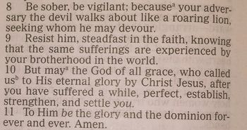 Posted on 7/19/21: 1 Peter 5:8-11
