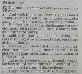 Posted on 7/14/21: Ephesians 5:1-7
