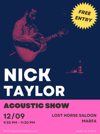 Nick Taylor Live at Lost Horse Saloon 