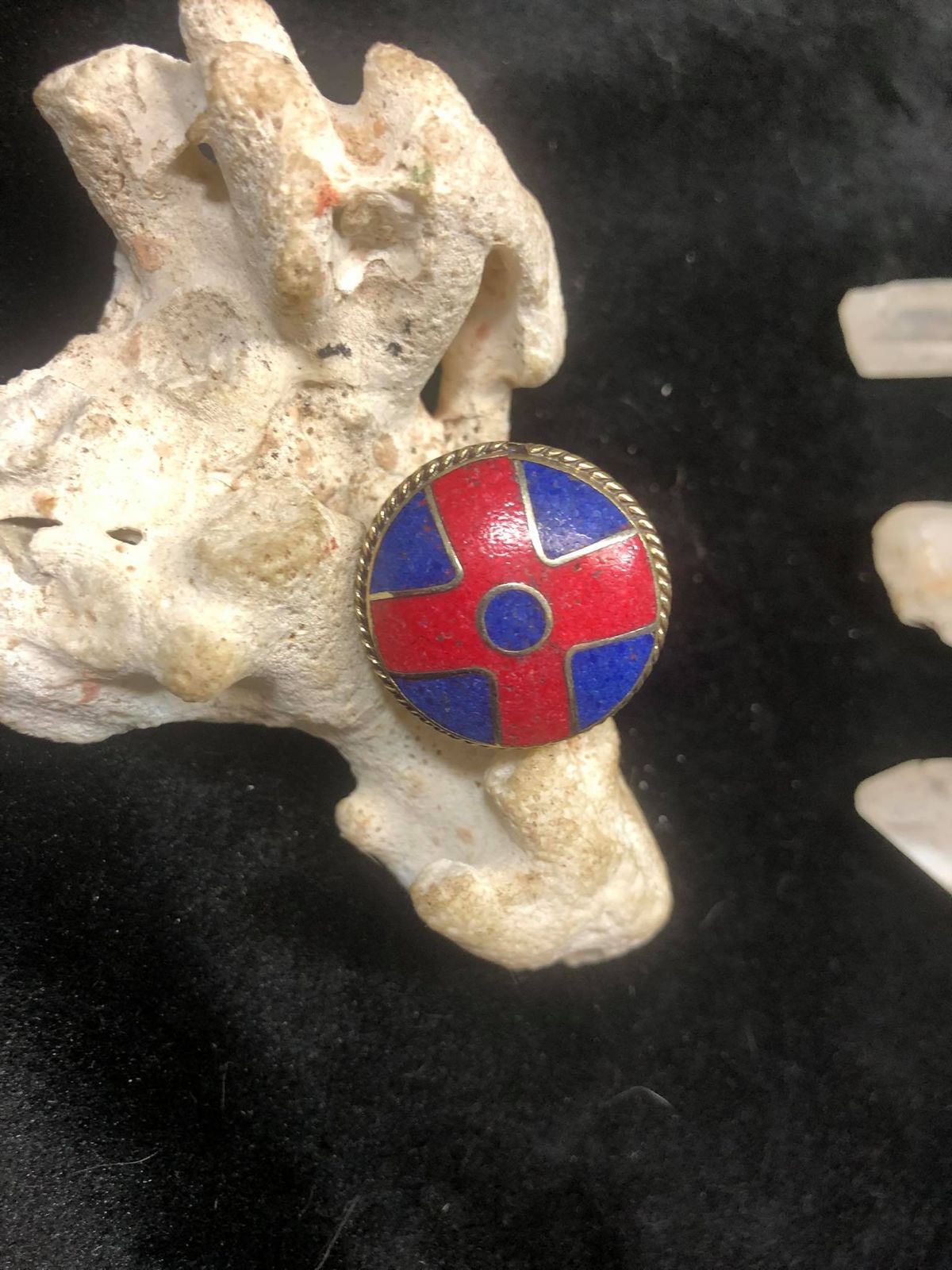 Coral Cross Ring