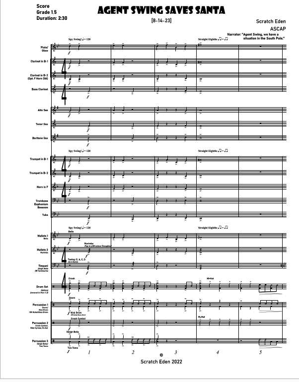 Extra Conductor's Score - "Agent Swing Saves Santa"