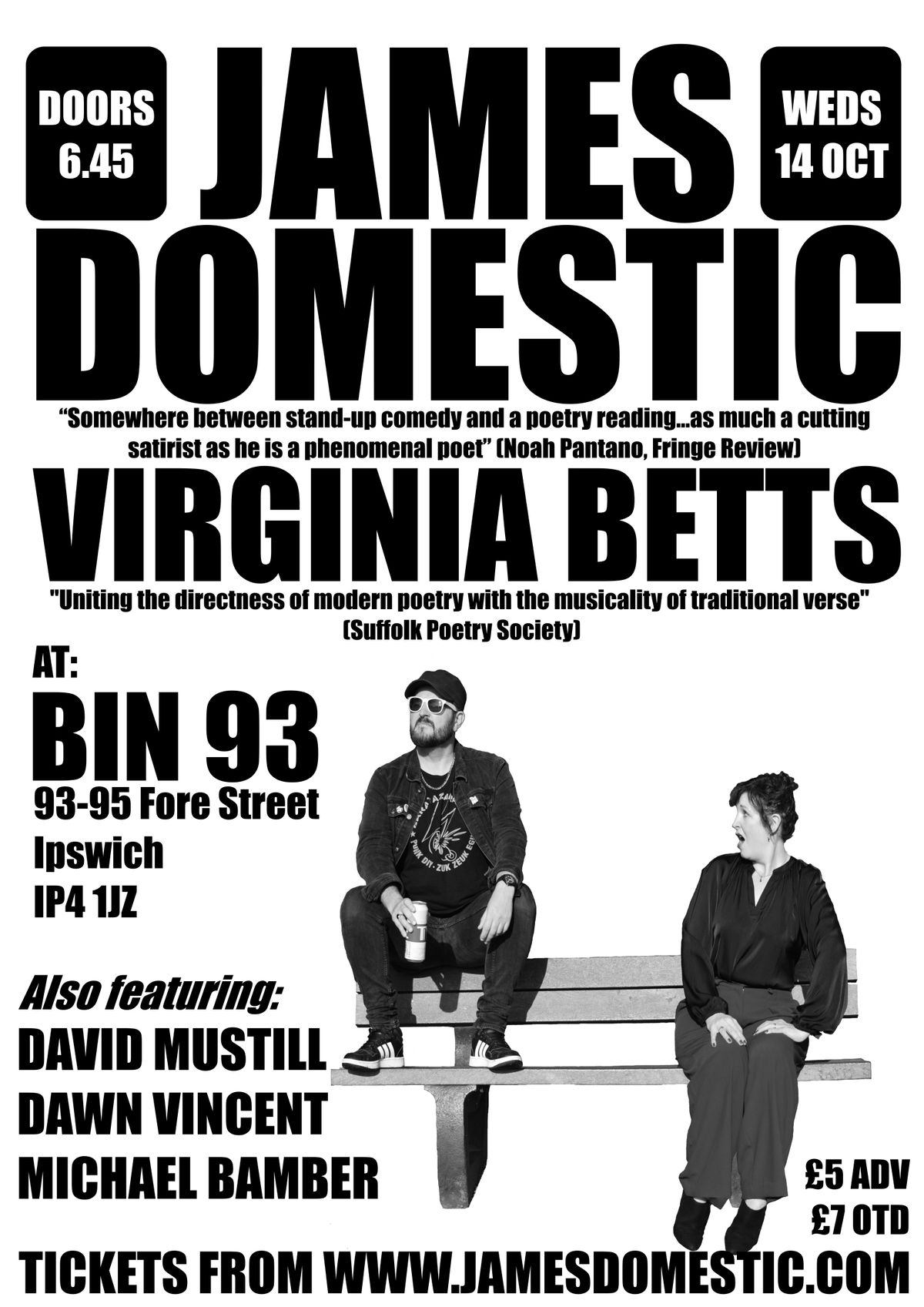 JAMES DOMESTIC / VIRGINIA BETTS AT Bin 93 TICKETS