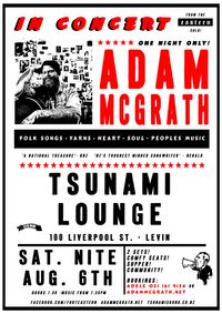 Adam McGrath at The Tsunami Lounge Levin