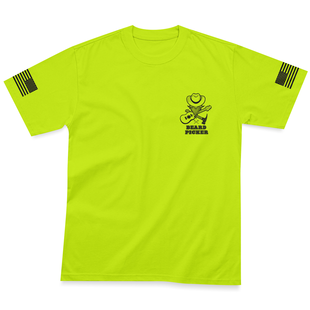 Beard Picker Logo Tee - Safety Green