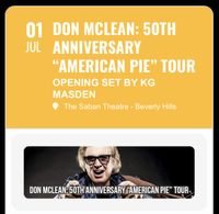 Don Mclean 50th Anniversary Tour