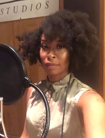Sheri Hauck in a recording session at Record Plant Studios in Hollywood.
