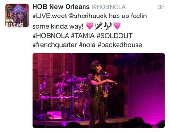 Sheri Hauck opening for Tamia, in New Orleans, on the Love Life Tour.

