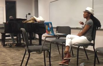 Sheri Hauck speaking at Vanderbilt's Blair School of Music w/Craig A. King
